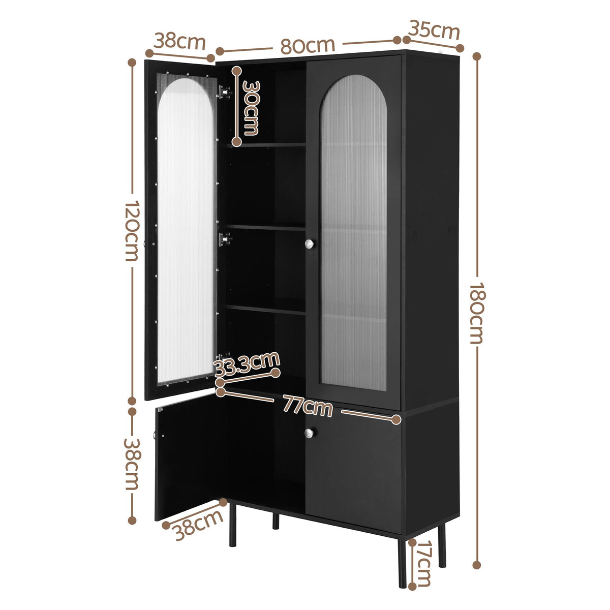 Artiss Buffet Sideboard Cupboard Cabinet Black