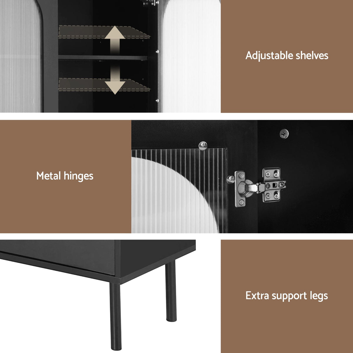 Artiss Buffet Sideboard Cupboard Cabinet Black