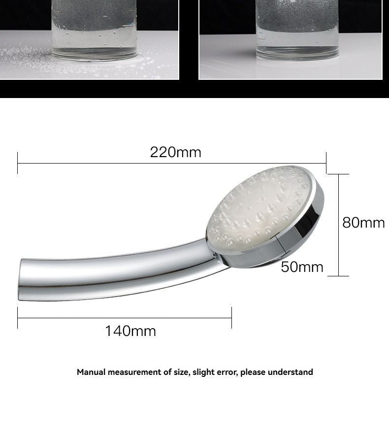 LED Shower Head Battery-Free Shower Head Glowing Shower Head Air Injection - Silver - Size Seven - color variable light