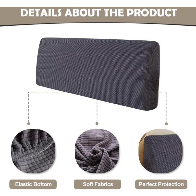 Stretch Headboard Covers Washable Padded Headboard Cover Dustproof Jacquard Protective Cover For Single Double King