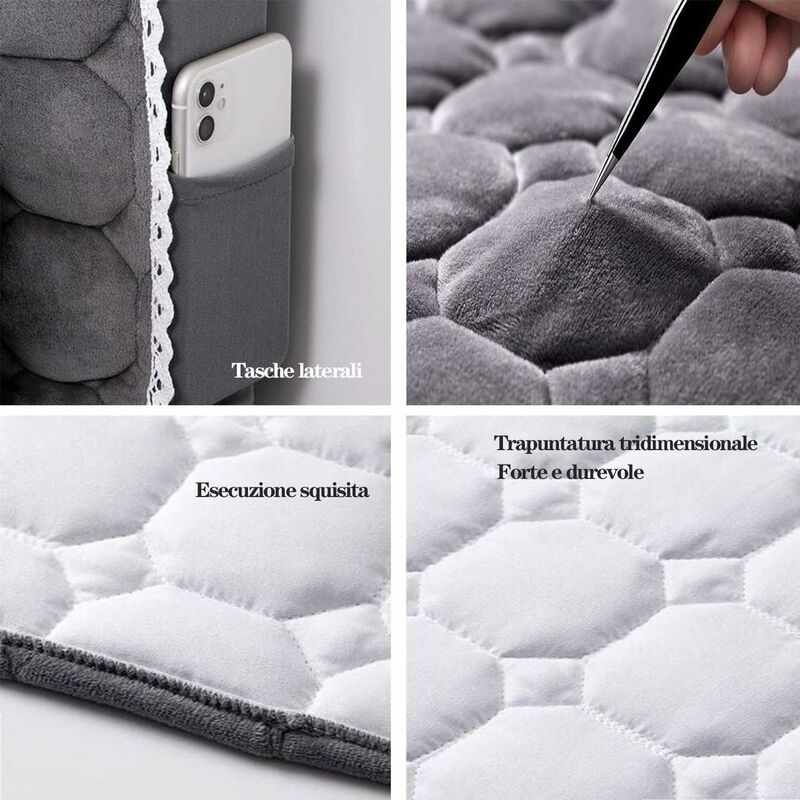 Headboard Cover 160Cm, Headboard Cover Protector With Stretch Side, Washable Dustproof Headboard Cover Thickened