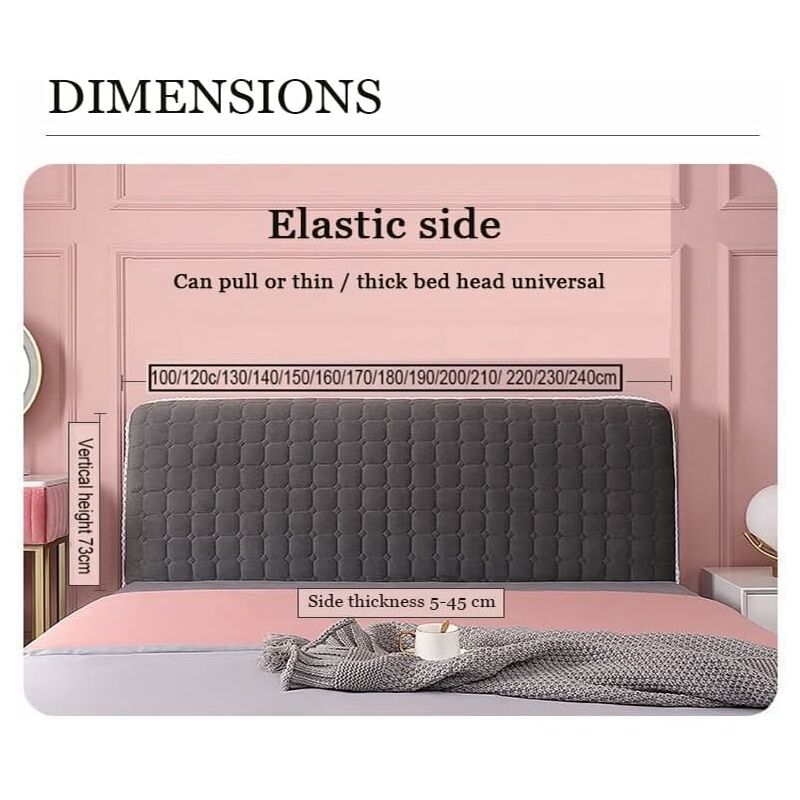 Headboard Cover 160Cm, Headboard Cover Protector With Stretch Side, Washable Dustproof Headboard Cover Thickened