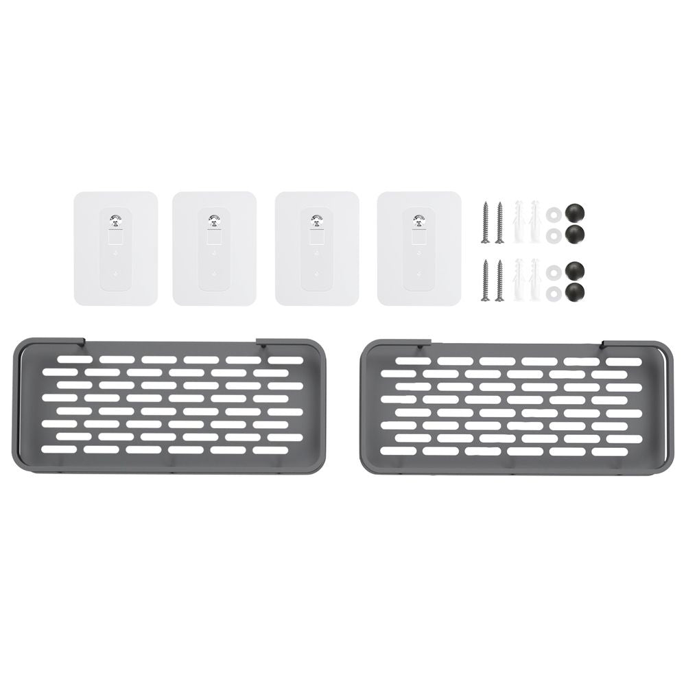 2 Pack Bathroom Wall Shelf Storage Racks, 30 x 13 x 5 cm, Black