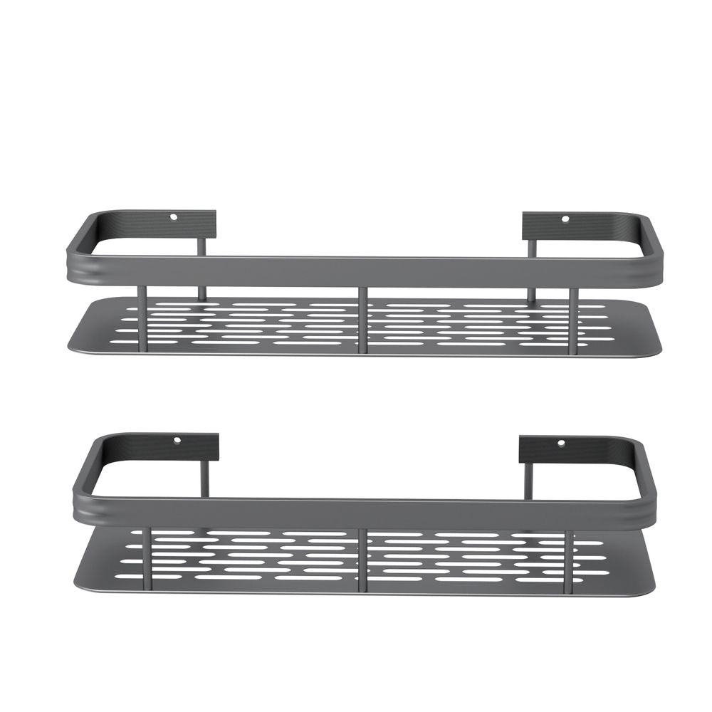 2 Pack Bathroom Wall Shelf Storage Racks, 30 x 13 x 5 cm, Black