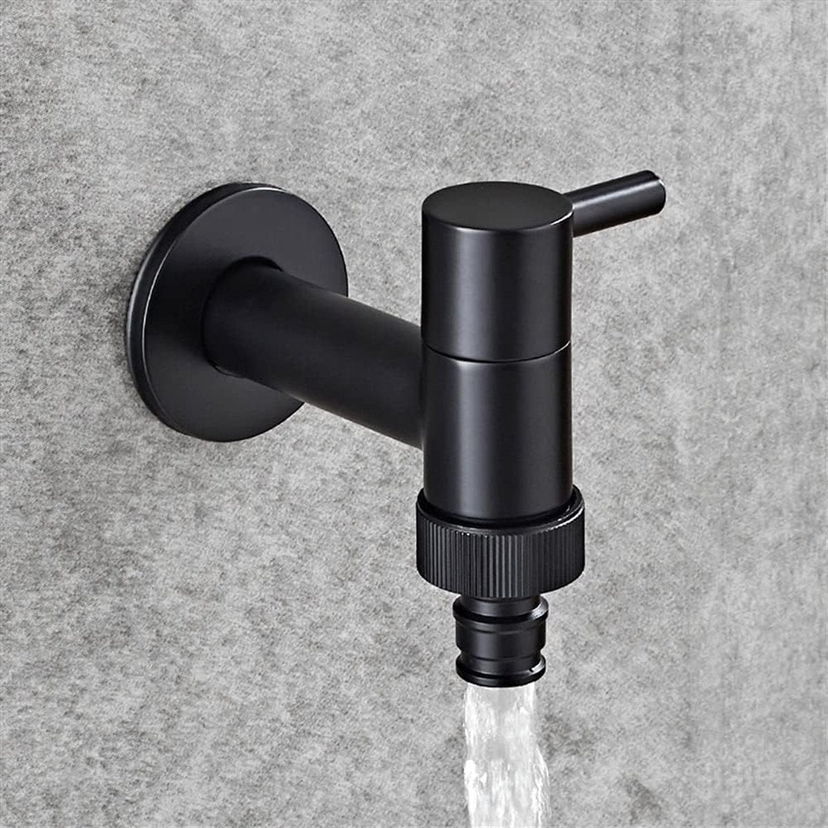Wall-mounted tap - Material black copper - Wall mounting - Bathroom corner tap - Washing machine tap - Outdoor garden tap - Bathtub - Toilet - Mop - Swimming pool tap - Suitable for bathroom, toilet