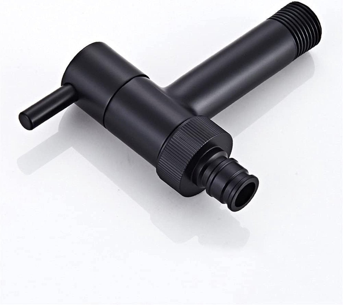 Wall-mounted tap - Material black copper - Wall mounting - Bathroom corner tap - Washing machine tap - Outdoor garden tap - Bathtub - Toilet - Mop - Swimming pool tap - Suitable for bathroom, toilet