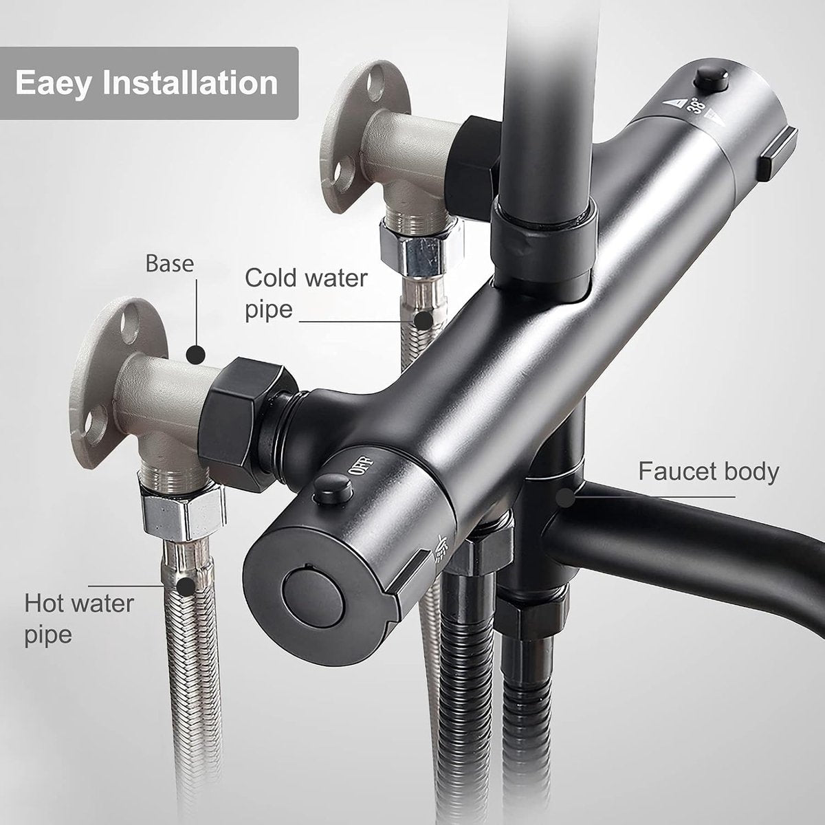 2 pieces - installation set for exposed bath taps - stainless steel wall-mounted tap adapter - tap installation kit - tap accessories - bathroom accessories - metal fixture - with screws - silver
