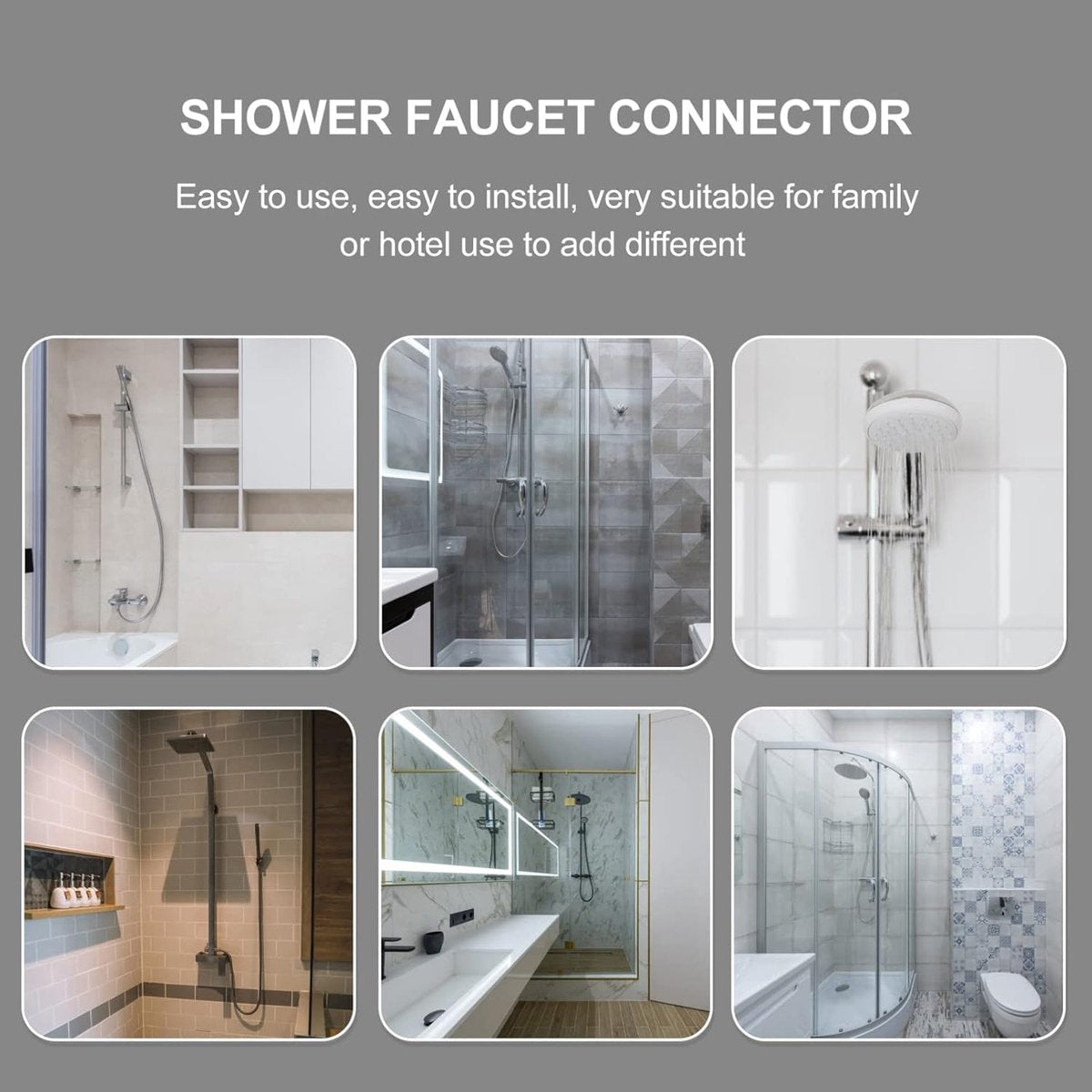 2 pieces - installation set for exposed bath taps - stainless steel wall-mounted tap adapter - tap installation kit - tap accessories - bathroom accessories - metal fixture - with screws - silver