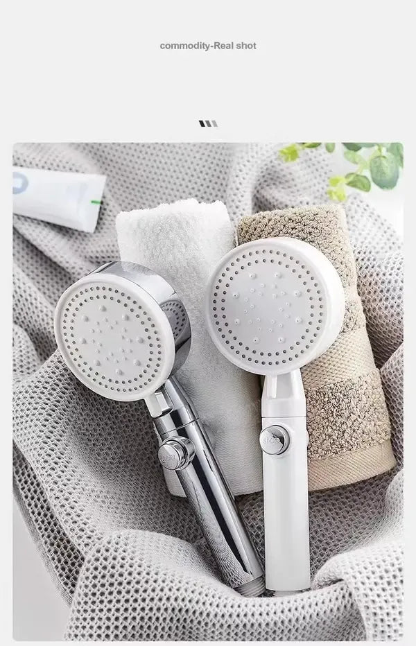 High Pressure Water-Saving Hand Shower Head, 5 Spray Types, Handheld Bathroom Shower Head, Easy-Clean Nozzle, Chrome Finish