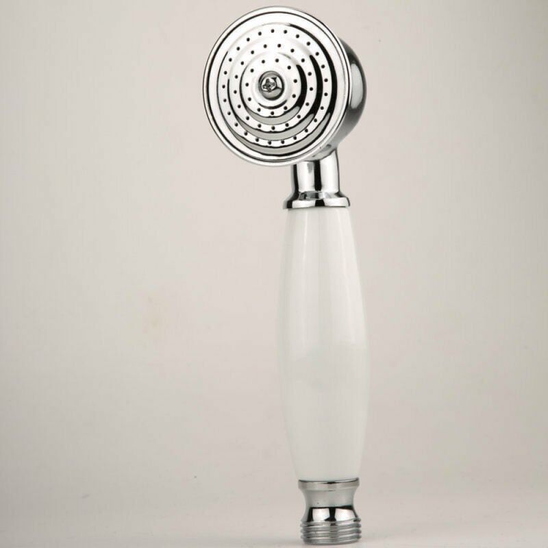 Complete bathroom shower head, anti-limescale shower head with ceramic handle, silver shower head, Chrome/White Finish Options