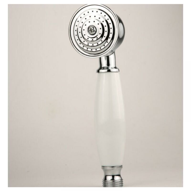 Complete bathroom shower head, anti-limescale shower head with ceramic handle, silver shower head, Chrome/White Finish Options
