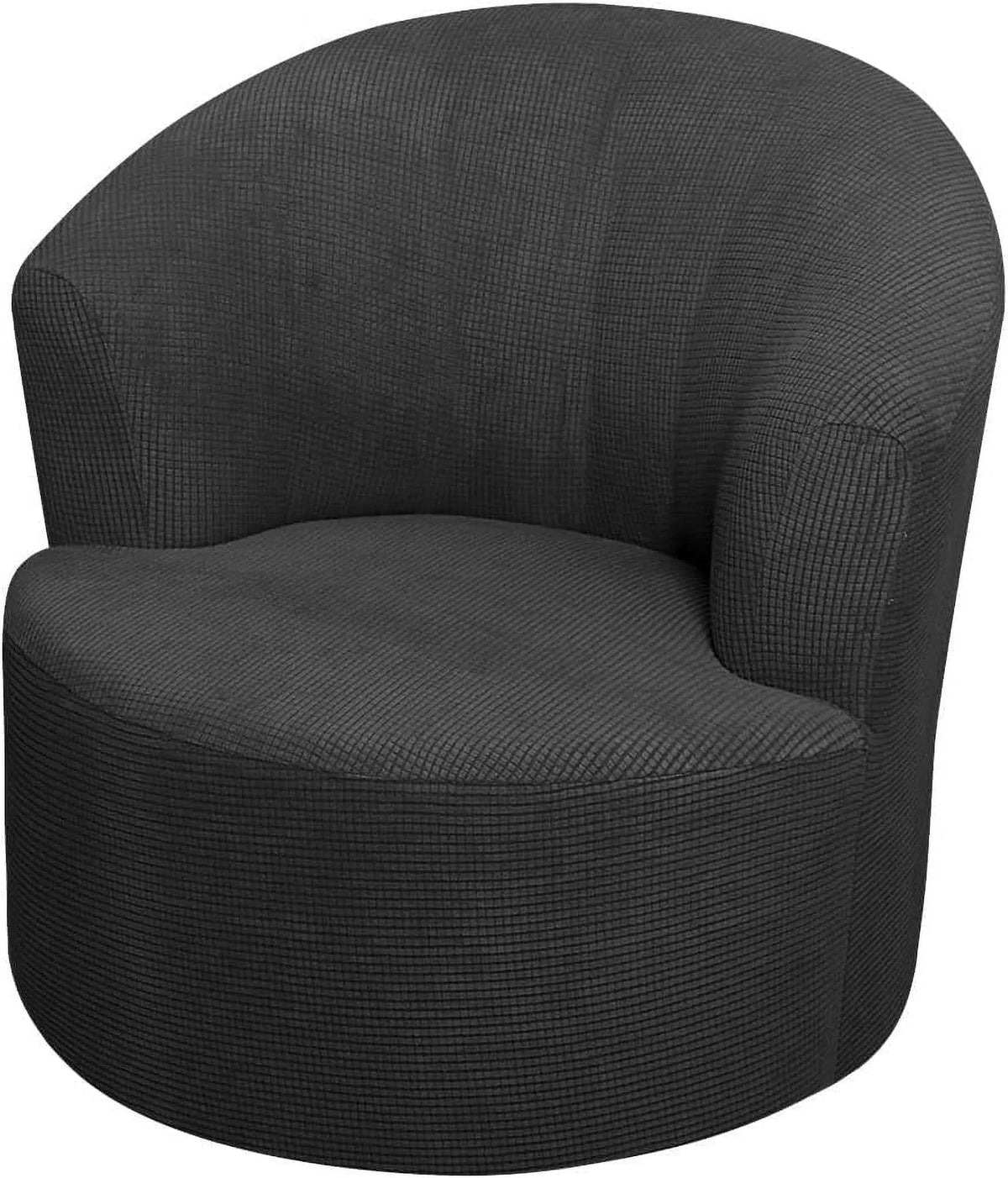 2 Pack Swivel Barrel Chair Slipcover Stretch Soft Washable Furniture Protector for Round Club Accent Chairs Living Room Black