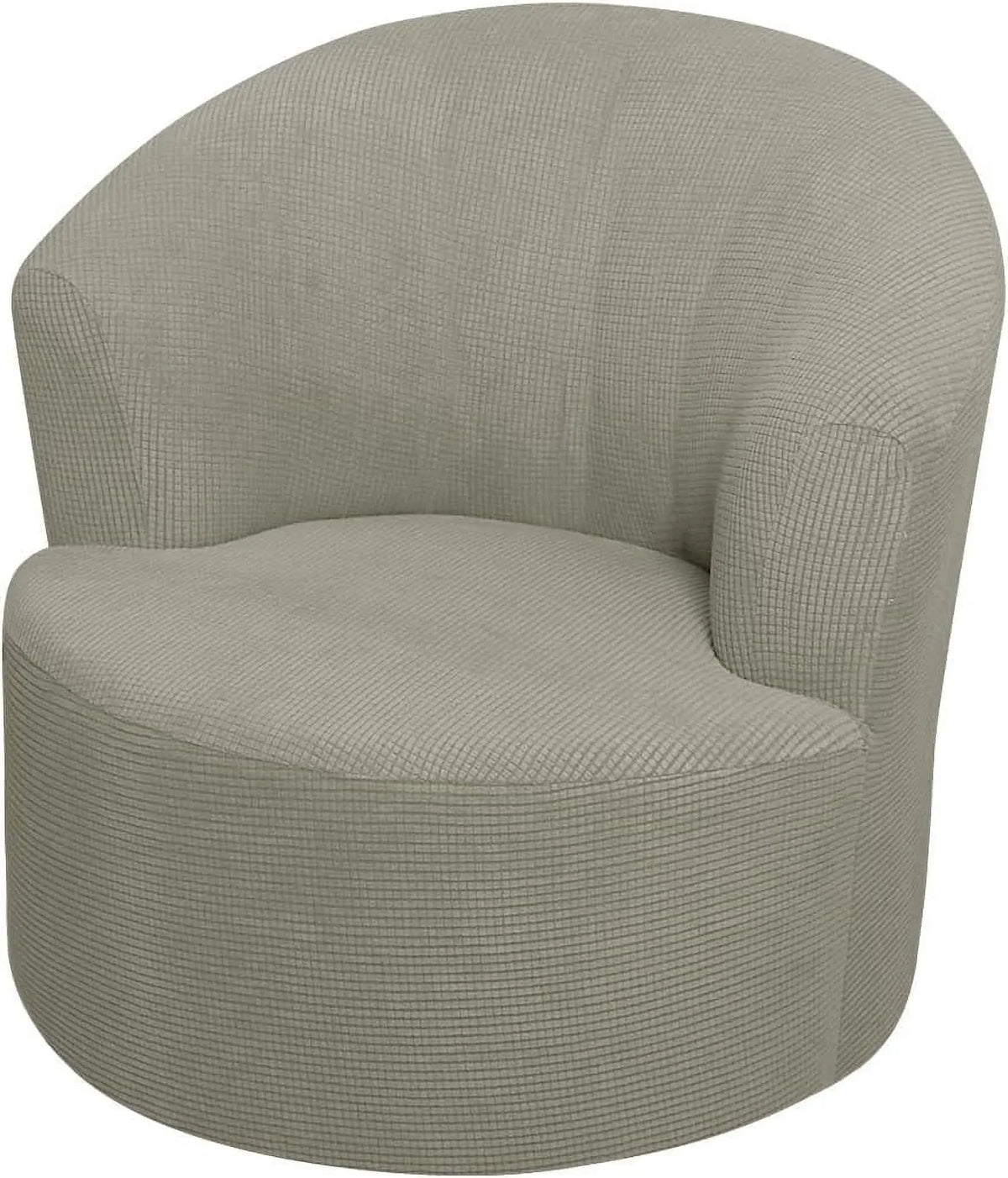 2 Pack Swivel Barrel Chair Slipcover Stretch Soft Washable Furniture Protector for Round Club Accent Chairs Living Room Beige, Brown