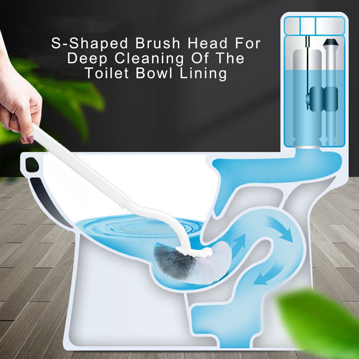 Tyidzon Bathroom Toilet Bowl Brush, Curved Design Toilet Brush for Deep Cleaning Under Rim, Easy Handy Compact Toilet Bowl Cleaner Brush for Bathroom White