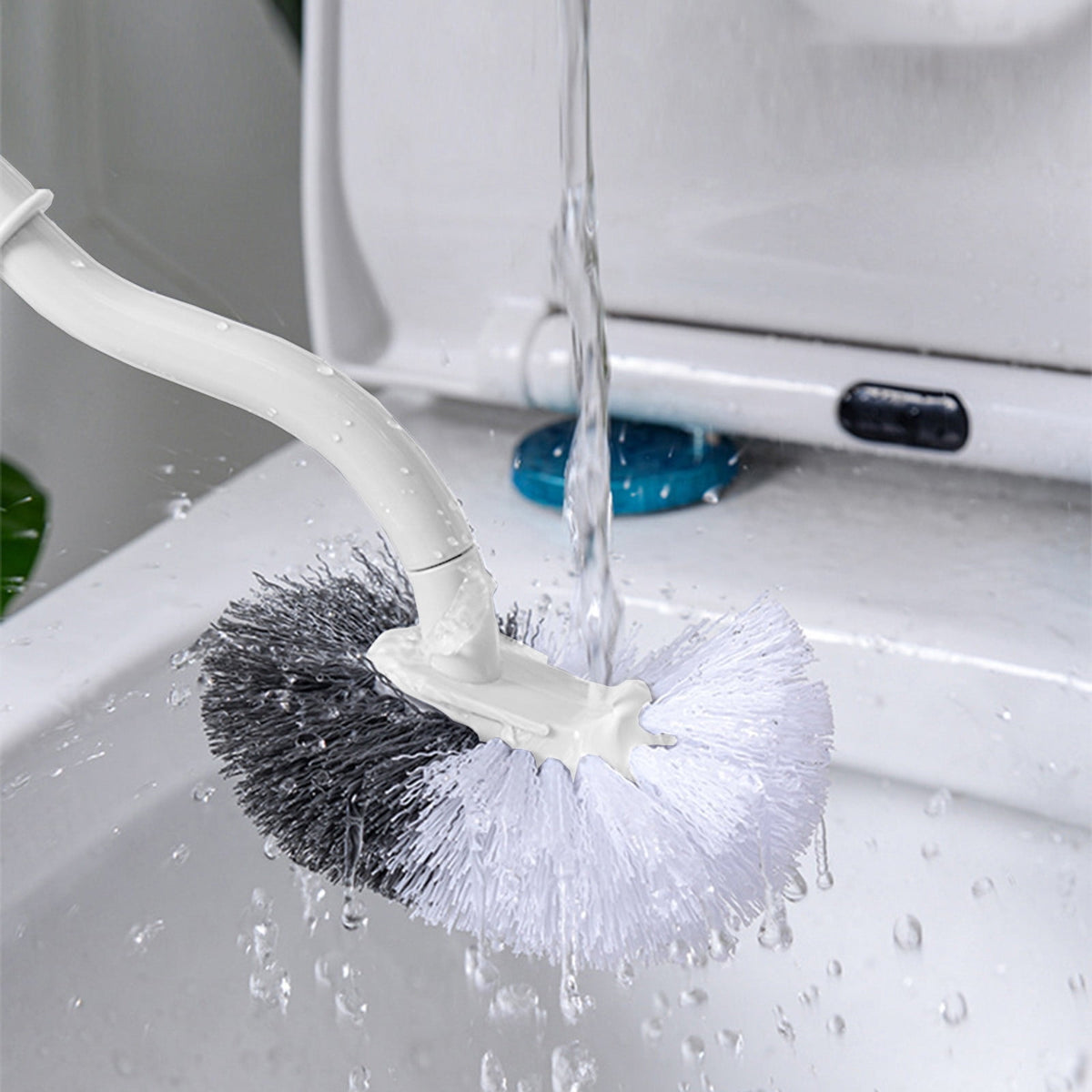 Tyidzon Bathroom Toilet Bowl Brush, Curved Design Toilet Brush for Deep Cleaning Under Rim, Easy Handy Compact Toilet Bowl Cleaner Brush for Bathroom White