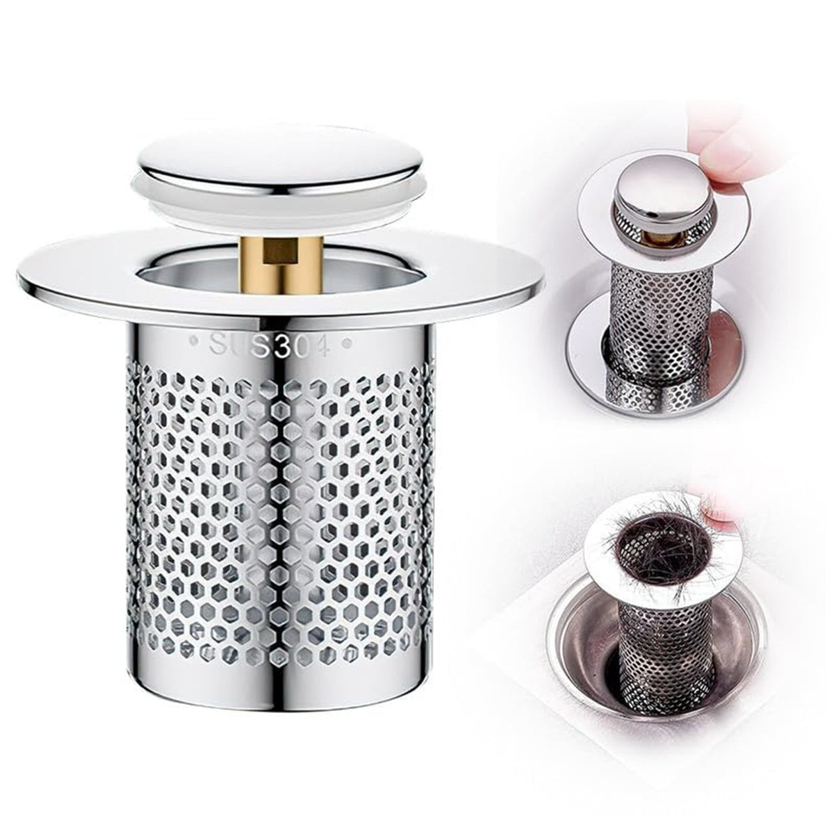 Drain Rack , Stainless Steel Floor Drain Filter 2025 New Bathtub Sink Strainer Up Sink Filter Rustproof Sink Strainer Bathroom Sink Strainer for Kitchen Bathtub A