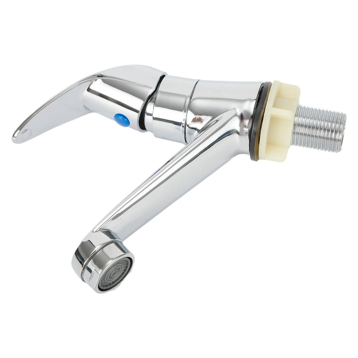 Chrome Basin Faucet Cold Sink Water Basin Tap Single Handle Faucet Tap Deck Mounted for Bathroom Kitchen Replacement
