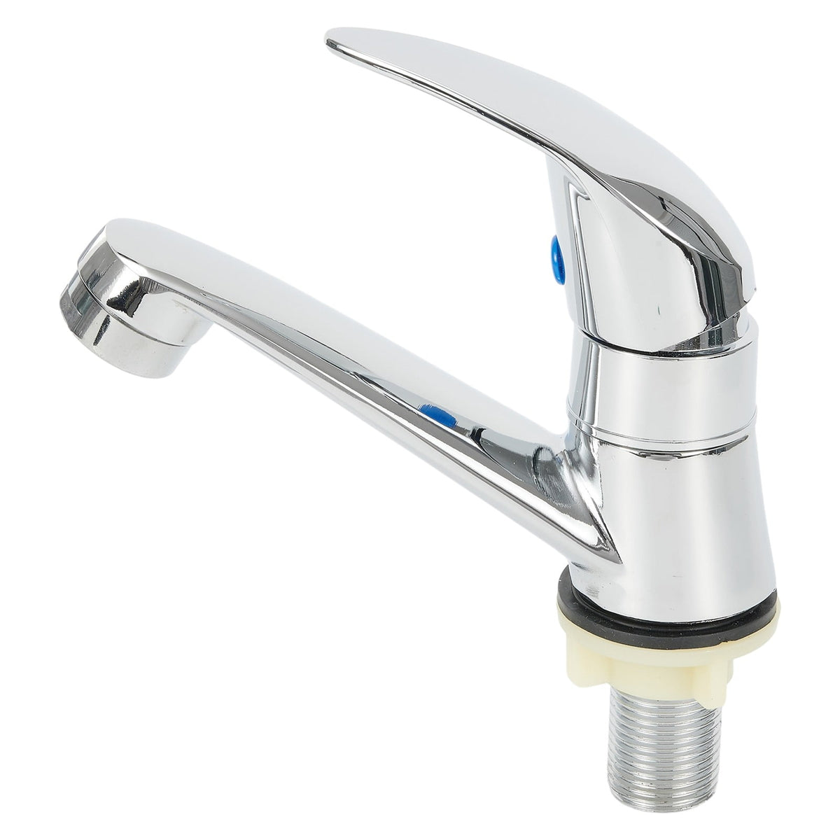 Chrome Basin Faucet Cold Sink Water Basin Tap Single Handle Faucet Tap Deck Mounted for Bathroom Kitchen Replacement
