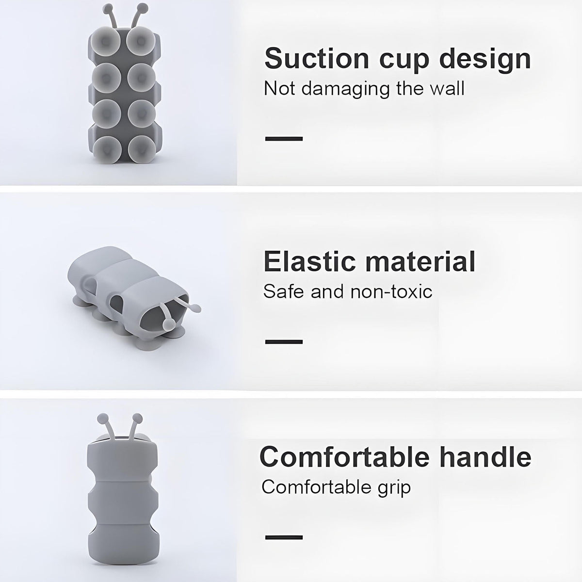 Silicone Shower Head Holder, 2024 New Universal Relocatable Shower Head Suction Cup Holder, Adjustable Shower Holder for Bathroom Non Drilling 2PCS Gray