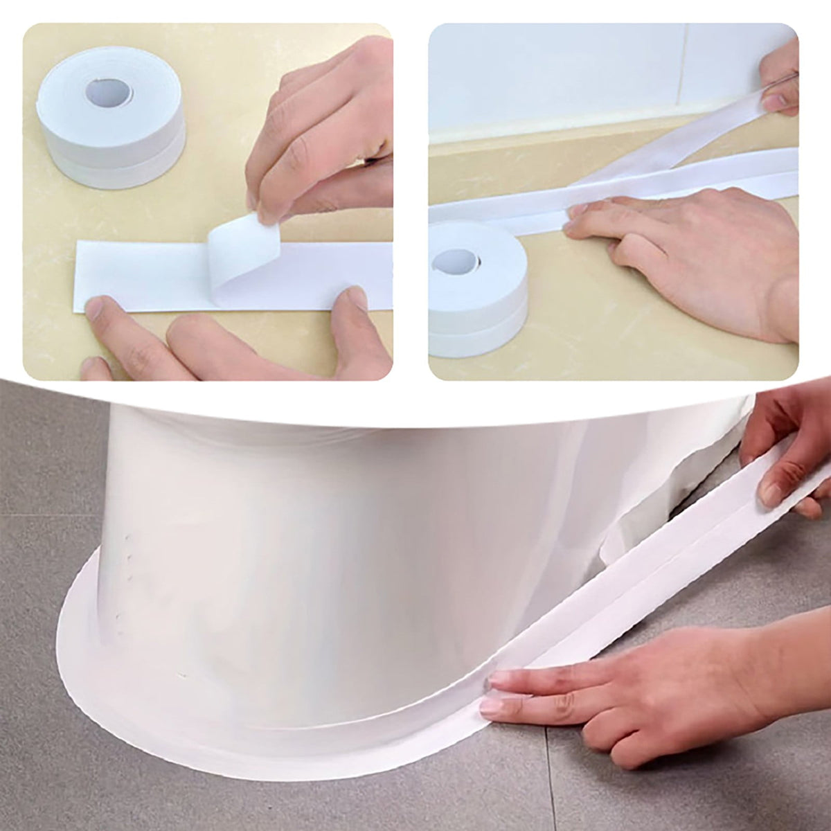 Self-Adhesive Kitchen Sink Bathtub Sealing Tape Sink Sealing Strip, Bathtub Seam Tape, Self-Adhesive Waterproof Tape, Bathroom Toilet Sealer, Countertop Sealing Stickers, Seam Tape(White) White