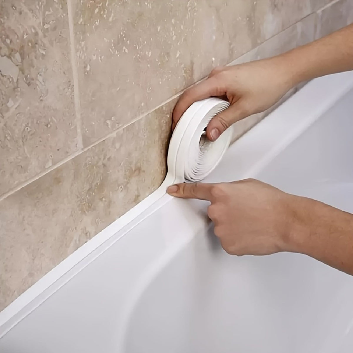 Self-Adhesive Kitchen Sink Bathtub Sealing Tape Sink Sealing Strip, Bathtub Seam Tape, Self-Adhesive Waterproof Tape, Bathroom Toilet Sealer, Countertop Sealing Stickers, Seam Tape(White) White