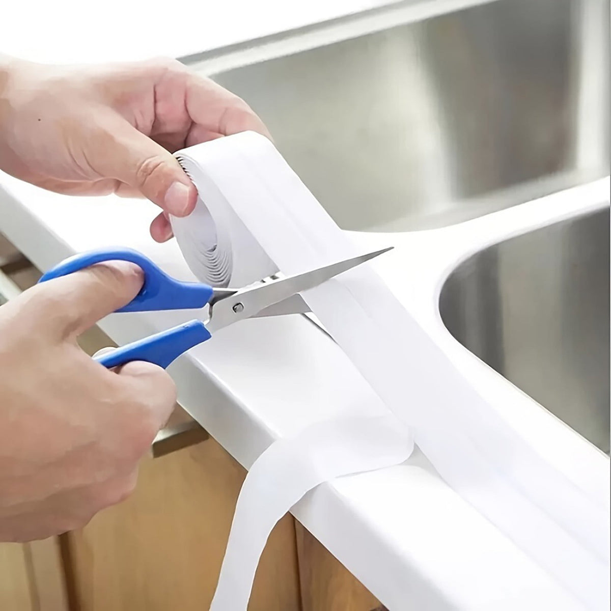 Self-Adhesive Kitchen Sink Bathtub Sealing Tape Sink Sealing Strip, Bathtub Seam Tape, Self-Adhesive Waterproof Tape, Bathroom Toilet Sealer, Countertop Sealing Stickers, Seam Tape(White) White
