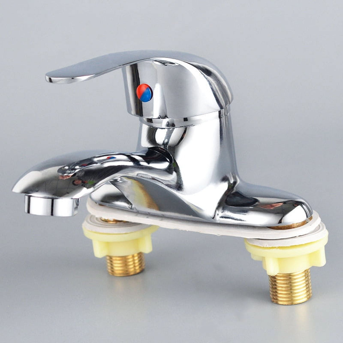 Bathroom Faucet, 2-Hole Mixer Tap, Heavy Duty Single Handle Bathroom Sink Faucet, 2 Hole Single Handle Hot and Cold Water Mixer Tap, for Hot and Cold Water, Bathroom Faucet, for Home and Hotel 3.93" Silver