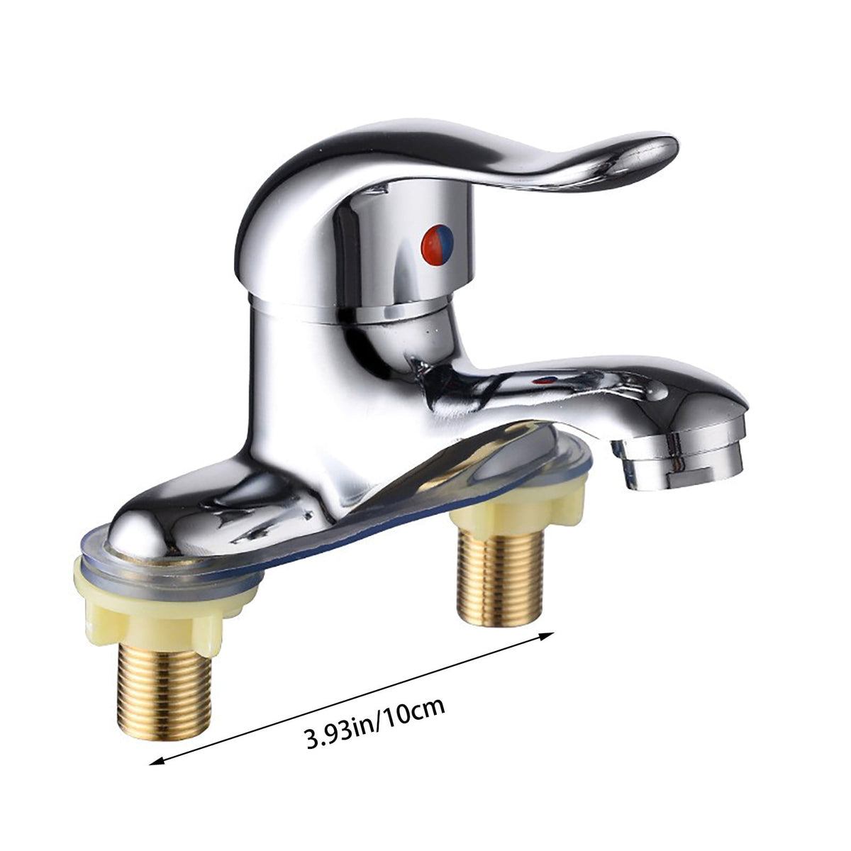 Bathroom Faucet, 2-Hole Mixer Tap, Heavy Duty Single Handle Bathroom Sink Faucet, 2 Hole Single Handle Hot and Cold Water Mixer Tap, for Hot and Cold Water, Bathroom Faucet, for Home and Hotel 3.93" Silver