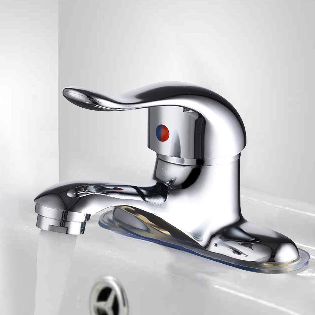 Bathroom Faucet, 2-Hole Mixer Tap, Heavy Duty Single Handle Bathroom Sink Faucet, 2 Hole Single Handle Hot and Cold Water Mixer Tap, for Hot and Cold Water, Bathroom Faucet, for Home and Hotel 3.93" Silver