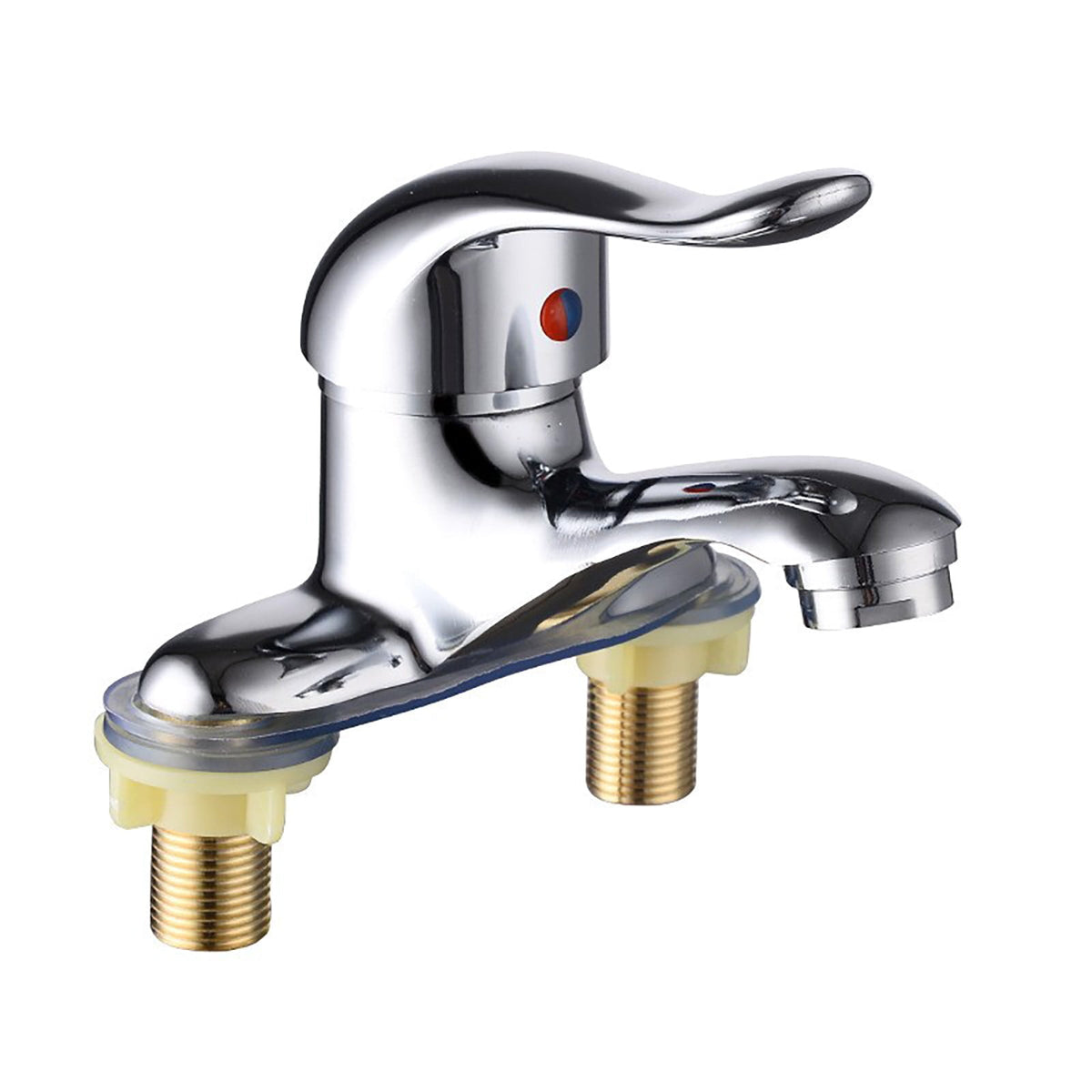 Bathroom Faucet, 2-Hole Mixer Tap, Heavy Duty Single Handle Bathroom Sink Faucet, 2 Hole Single Handle Hot and Cold Water Mixer Tap, for Hot and Cold Water, Bathroom Faucet, for Home and Hotel 3.93" Silver