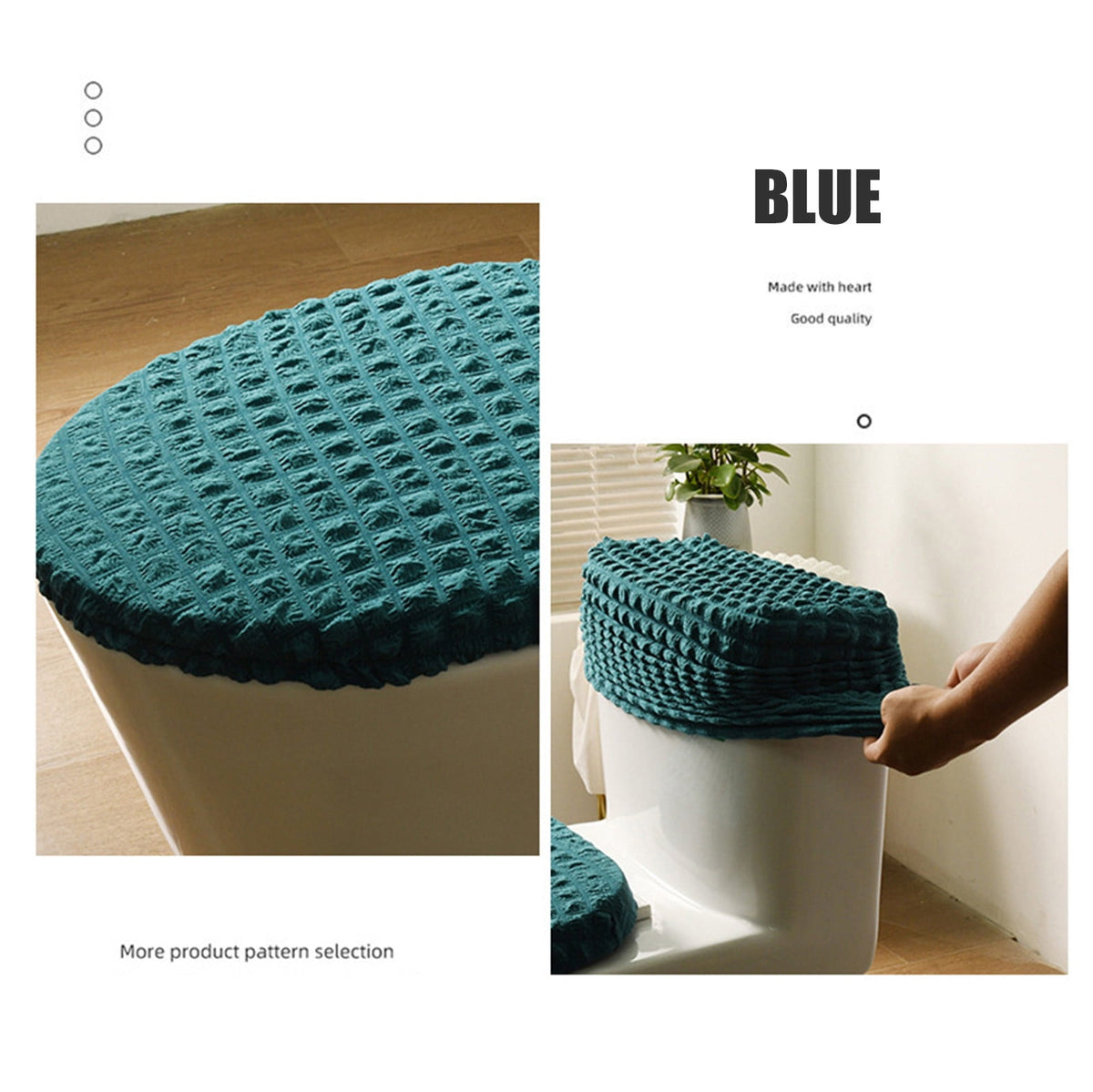 Toilet Lid Cover and Toilet Tank Cover Stretch Toilet Covers Set for Bathroom, Split Toilet Cover, Polyester Spandex Fabric, Machine Washable, with Elastic Bottom, All Season Household Orange