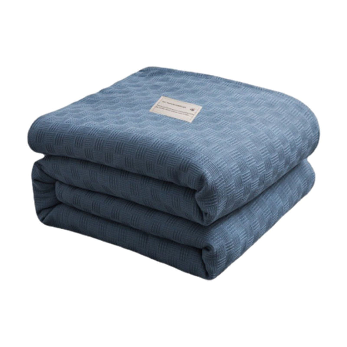 59x39" 100% Cottons Blanket, Soft and Breathable Bed Blanket, Multi-functional Bed Blanket for All Season, Machines Washable Bed Couch for Home Living Room Bedroom Office Travel Blue