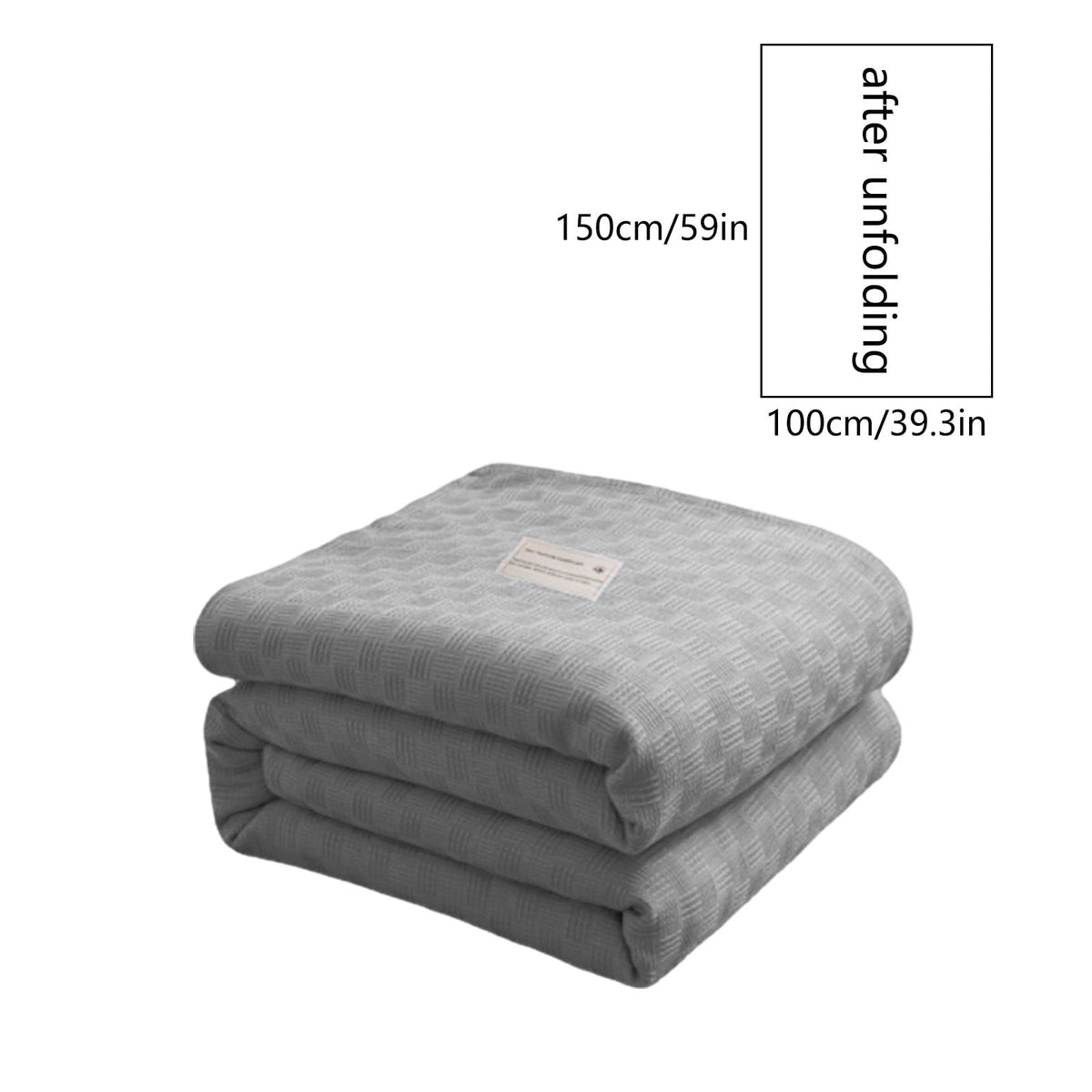 59x39" 100% Cottons Blanket, Soft and Breathable Bed Blanket, Multi-functional Bed Blanket for All Season, Machines Washable Bed Couch for Home Living Room Bedroom Office Travel Gray