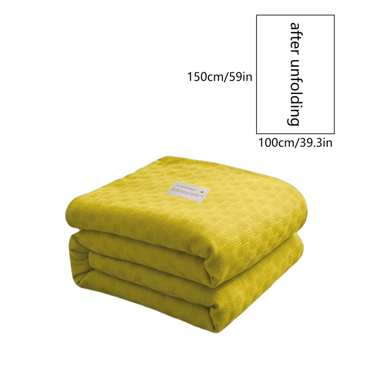 59x39" 100% Cottons Blanket, Soft and Breathable Bed Blanket, Multi-functional Bed Blanket for All Season, Machines Washable Bed Couch for Home Living Room Bedroom Office Travel Yellow