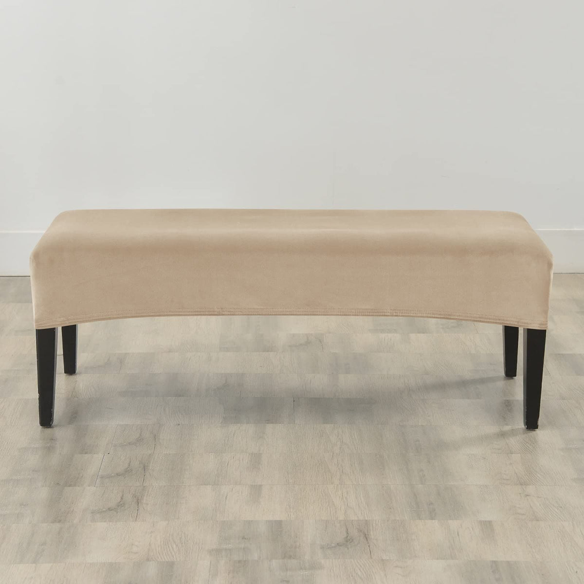 Dining Bench Cover Stretch Velvet Bench Slipcovers Removable Anti-Dust Bench Seat Cushion Covers Upholstered Dining Chair Cover Bench Protector (camel)