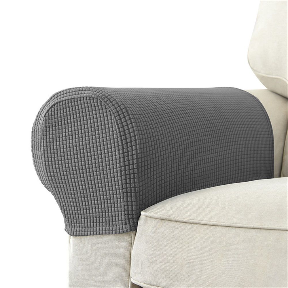 Machine washable household sofa armrests, chair covers, elastic sofa armrests covers (2-piece set of armrests, dark gray)