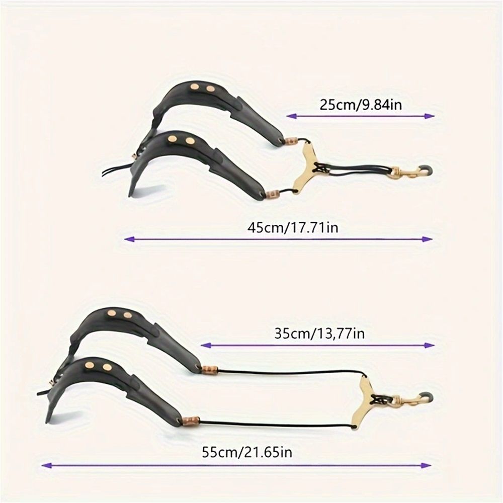 Saxophone Shoulder Strap, Double Shoulder Leather Adjustable Sax Strap with Metal Beam & Sturdy Adjuster, Reduce Neck Stress, Good Comfort, for Alto/Tenor/Baritone/Soprano Saxophone