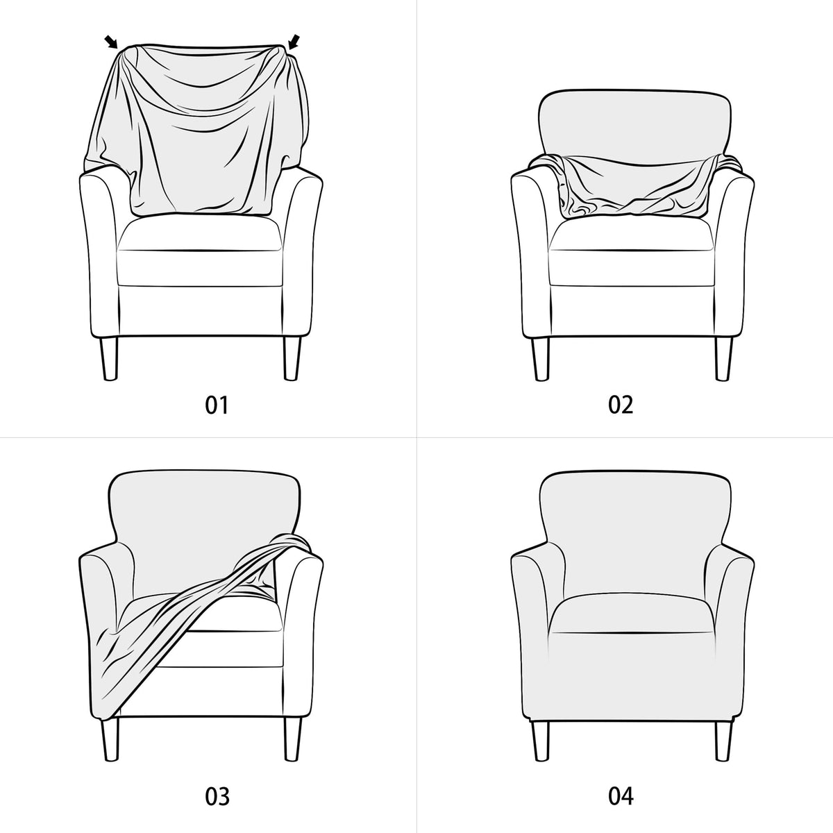 Armchair Slipcover 1-Piece Jacquard Accent Chair Covers with Arms Soft Waterproof Chair Slipcovers for Living Room Furniture Protector Office Reception Reading（khaki）