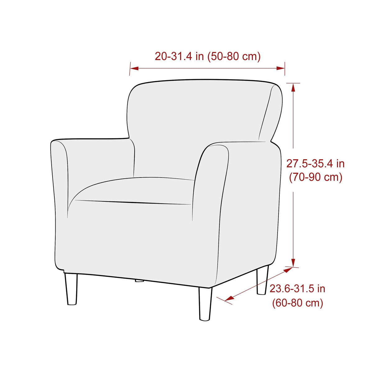 Armchair Slipcover 1-Piece Jacquard Accent Chair Covers with Arms Soft Waterproof Chair Slipcovers for Living Room Furniture Protector Office Reception Reading（khaki）