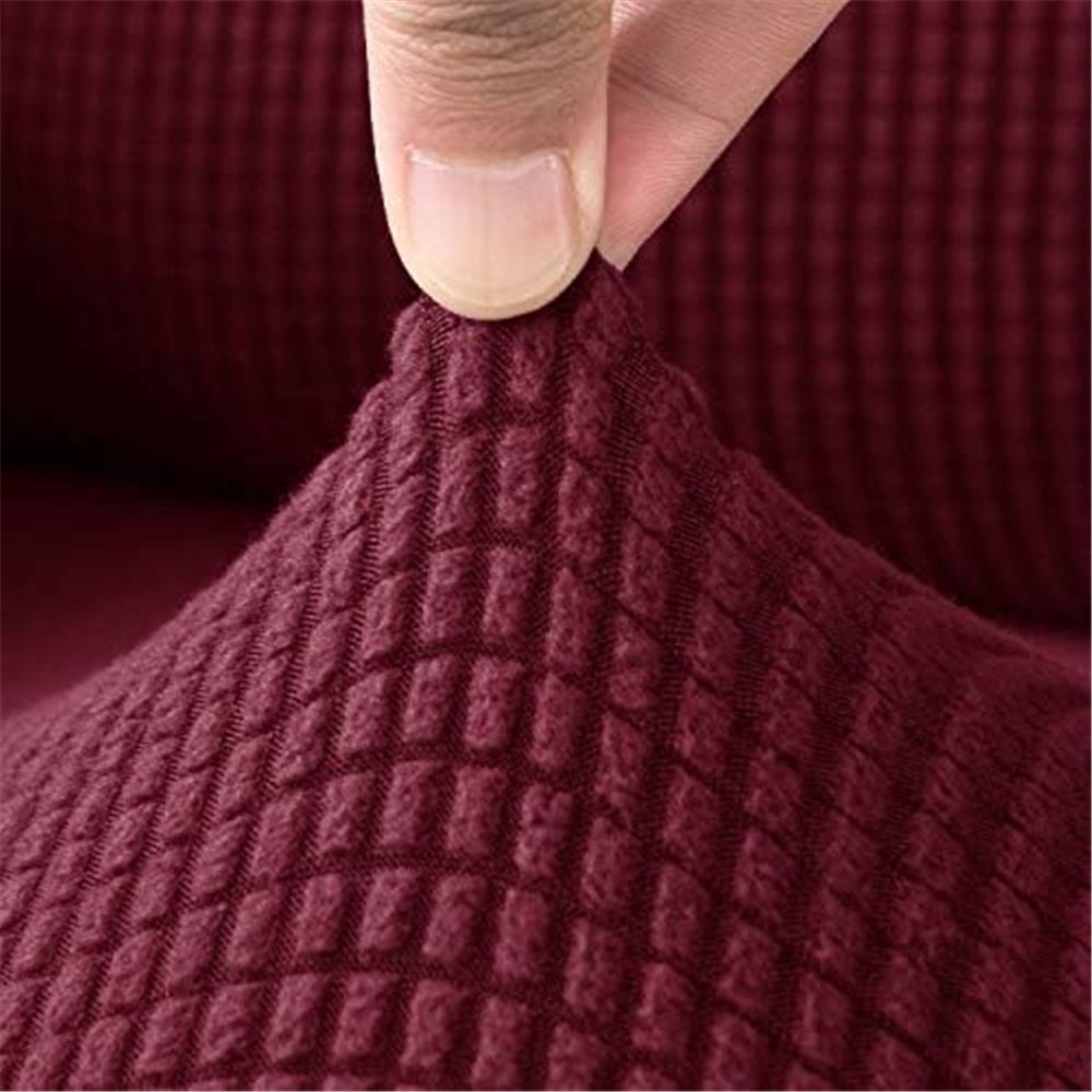 Armless Accent Chair Slipcovers Stretch Red Wine Removable Chair Covers Non Slip Washable Furniture Protector for Home Hotel