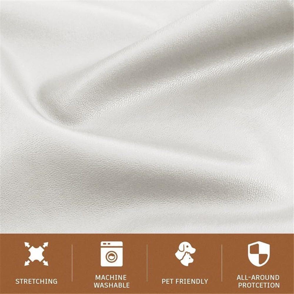 Stretch Armrest Covers for Chairs and Sofas Couch Arm Covers for Sofa, PU Armrest Covers Anti-Slip Furniture Protector Washable Armchair Slipcovers for Recliner 2pcs(White)