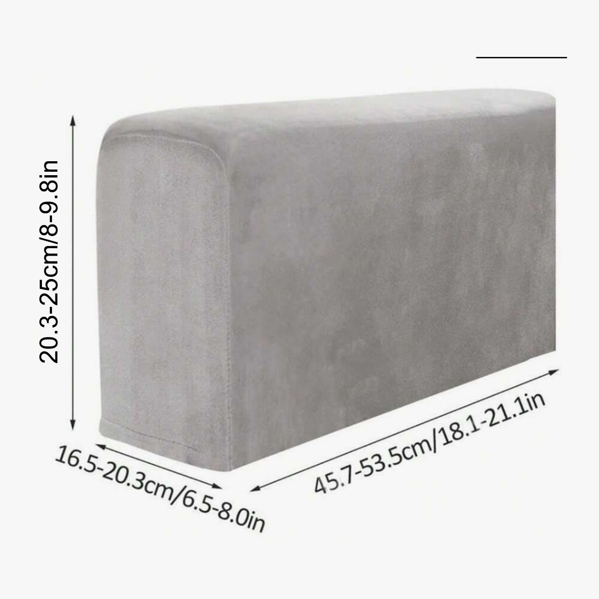 2Pcs Stretch Fabric Armrest Covers Anti-Slip  Recliner Armchair Couch Armrest Protector Furniture Protector Armchair light gray