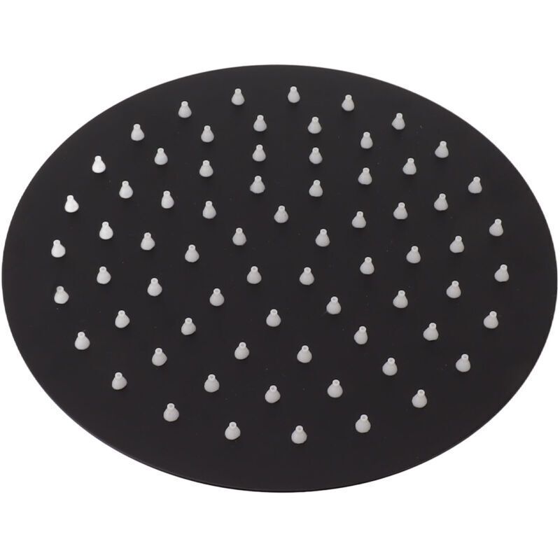 Ultra Thin Rainfall Shower Head, Fixed Rainfall Waterfall, Black Stainless Steel Round Shower Head, 8 Inch
