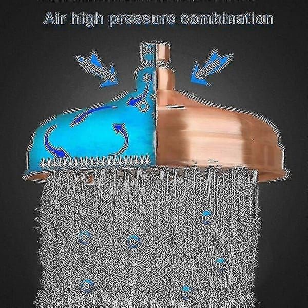 8 Inch Solid Copper Rain Shower Head, Antique Copper Round Rainfall Shower Head, Adjustable Angle Fixed Mount Large Overhead Rain Shower Compatible with Standard Shower Arm for Bathroom Renovation