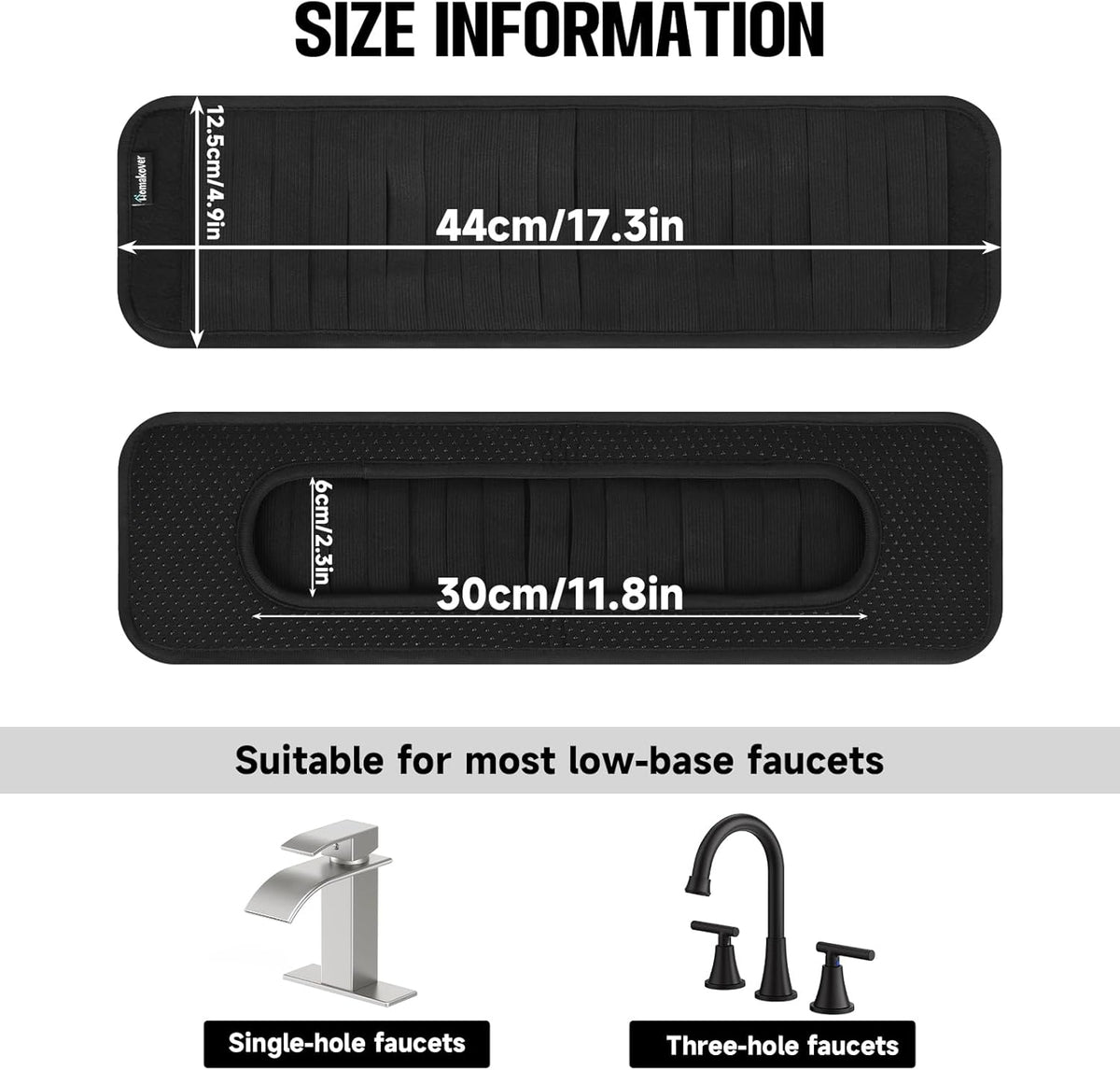 Faucet Mat for Bathroom Sink - Easy to Clean, Anti-Slip Splash Guard with Fast Drying Properties - Protective Sink Tray Ideal for Stone Sinks in Bathroom & Kitchen