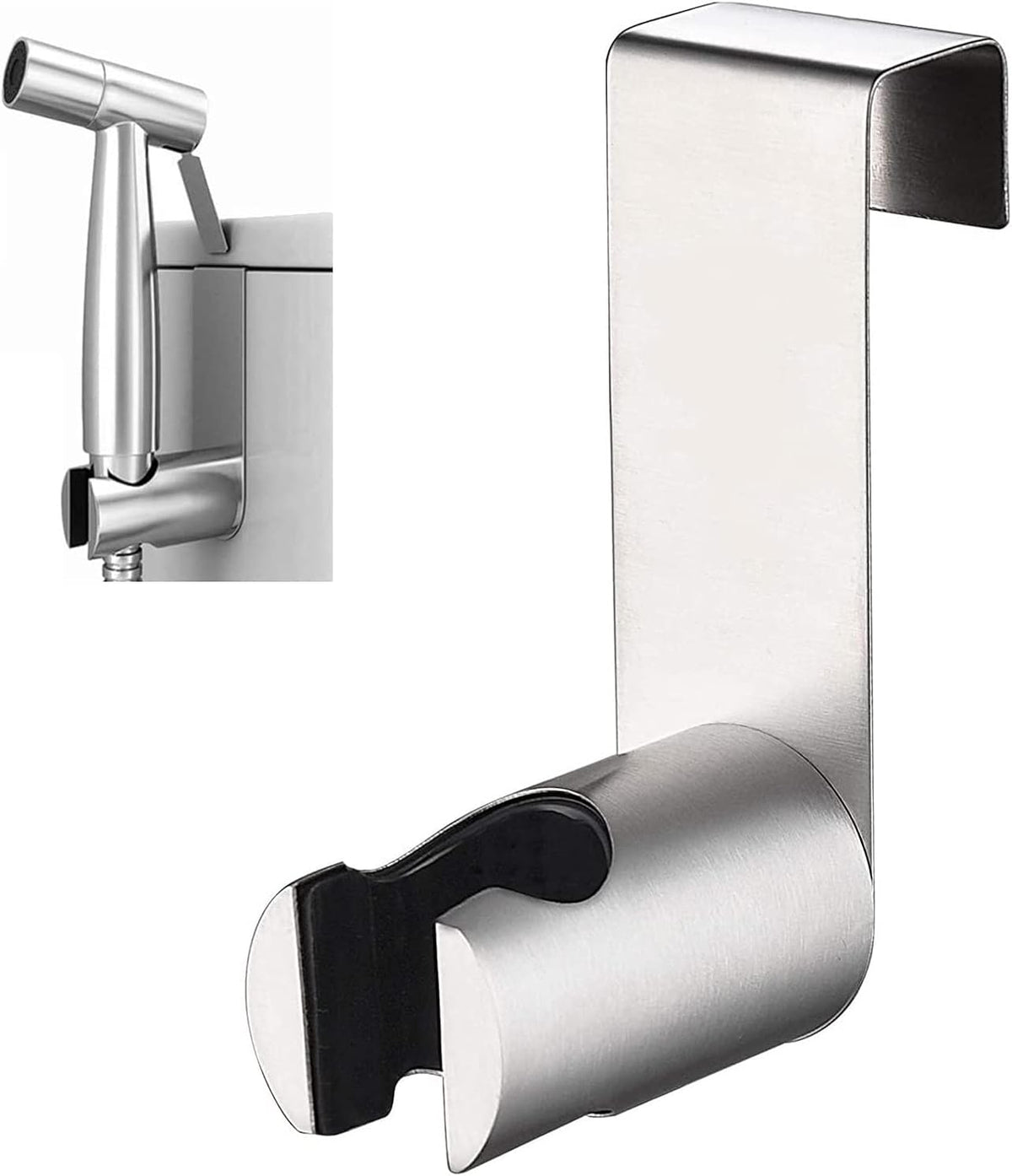 Handheld Bidet Sprayer for Toilet,Bidet Sprayer Holder,Portable Pet Shower,Bidet Attachment Bathroom Stainless Steel Spray for Personal Hygiene (Hook, Silver)