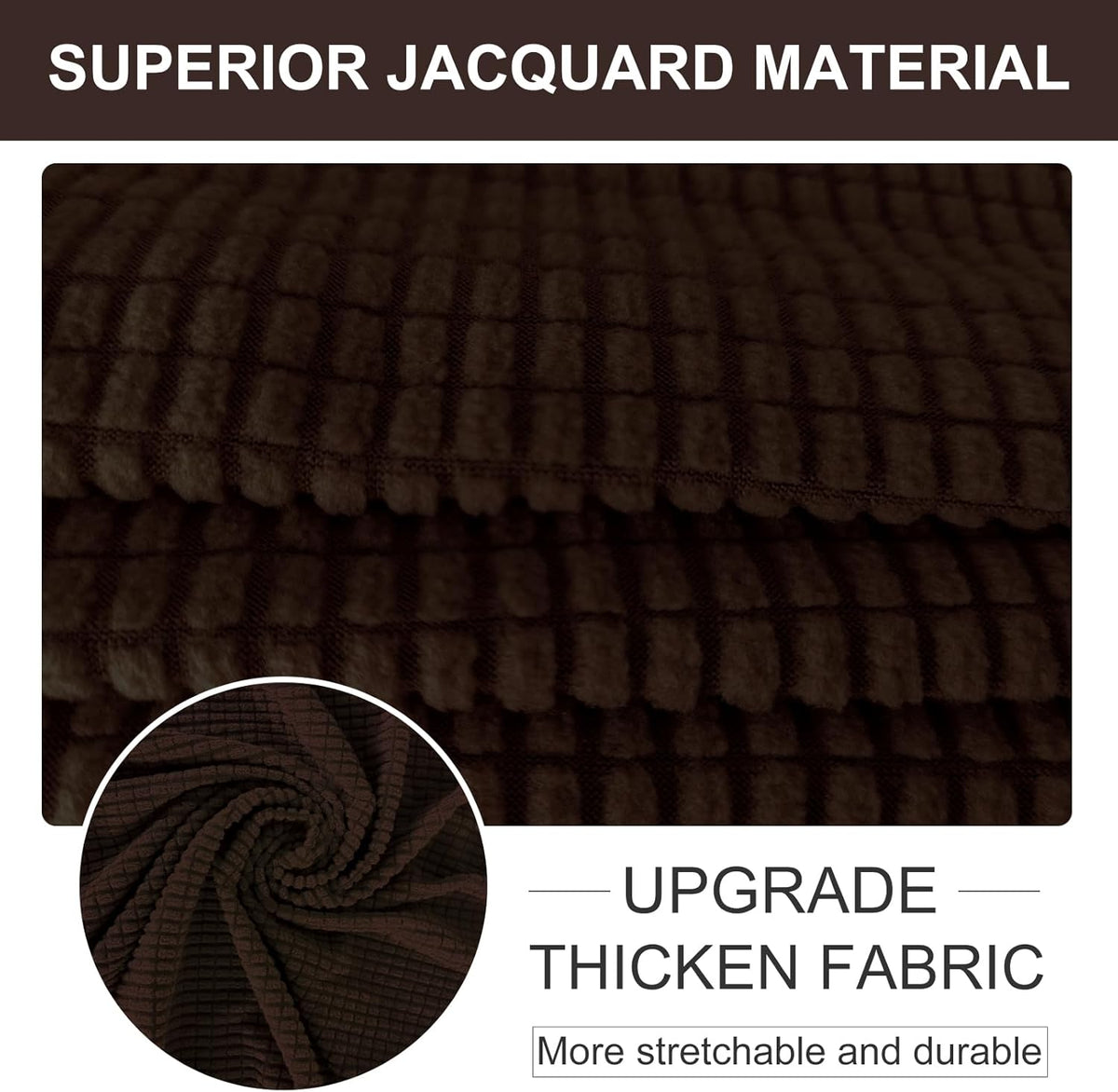 Stretch Couch Cover Sofa Cover Washable Sofa Slipcover Furniture Protector for 3 Chion Couch Sofa Pet Friendly(Sofa, Chocolate)
