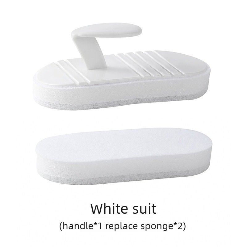 Bathroom Cleaning Brush with Replacement Sponges, Multipurpose Scrub Brush for Bathtub Shower Tile Sink