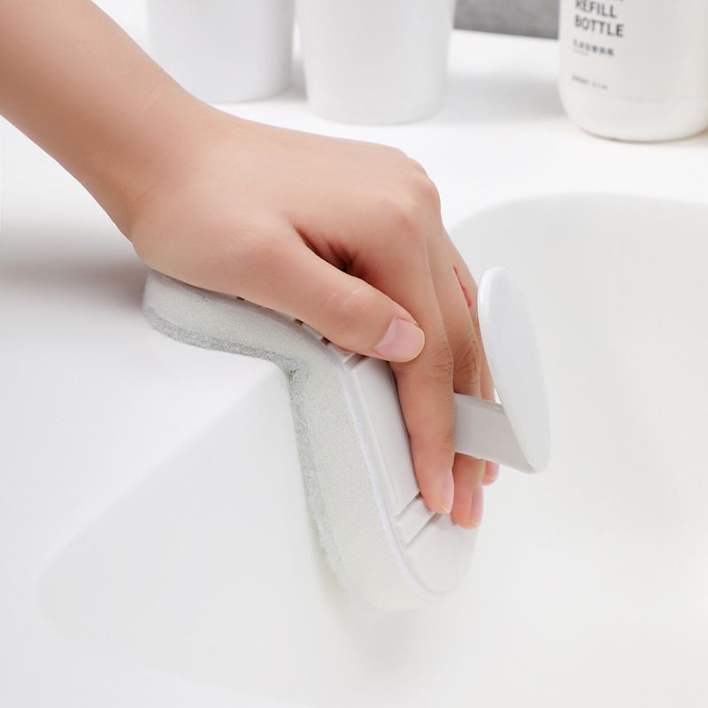 Bathroom Cleaning Brush with Replacement Sponges, Multipurpose Scrub Brush for Bathtub Shower Tile Sink