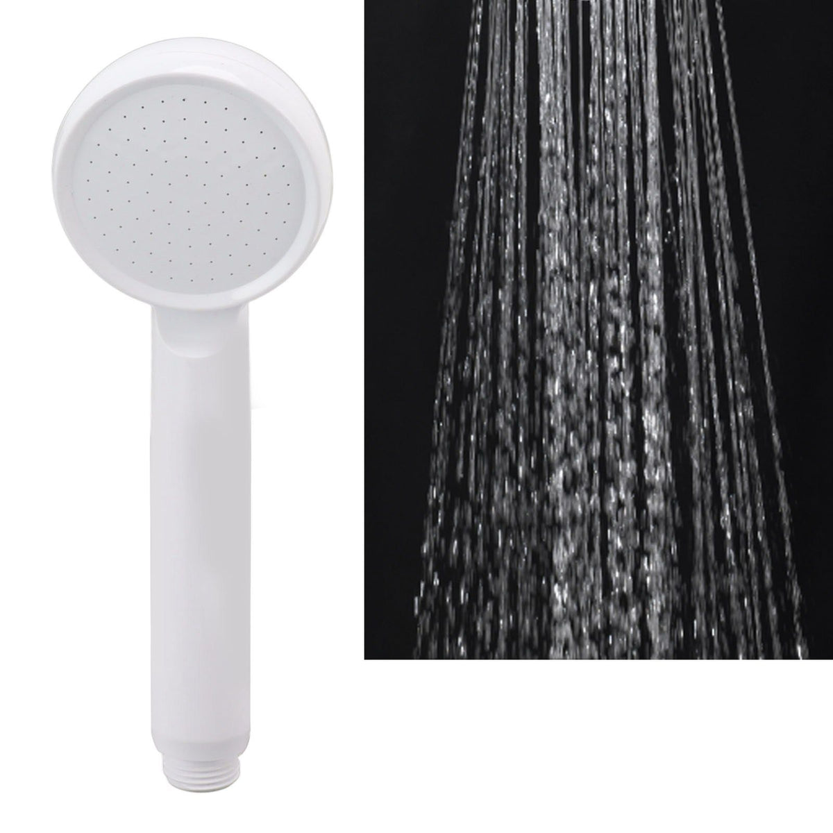 Rain Shower Head Simple Thicken Baking Process Handheld Shower Head with Ergonomic Handle for Bathroom White